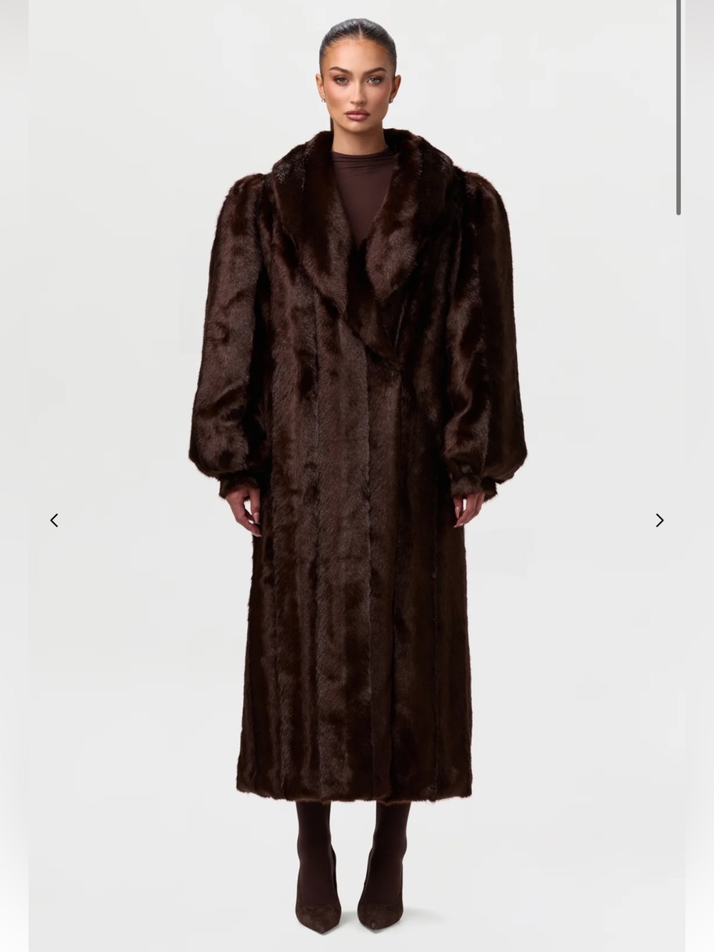 BNWT Naked Wardrobe Faux Mink Full Length Coat